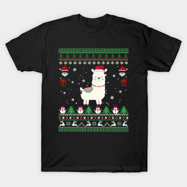 ugly sweater - Llama ugly sweater T-Shirt by Bagshaw Gravity